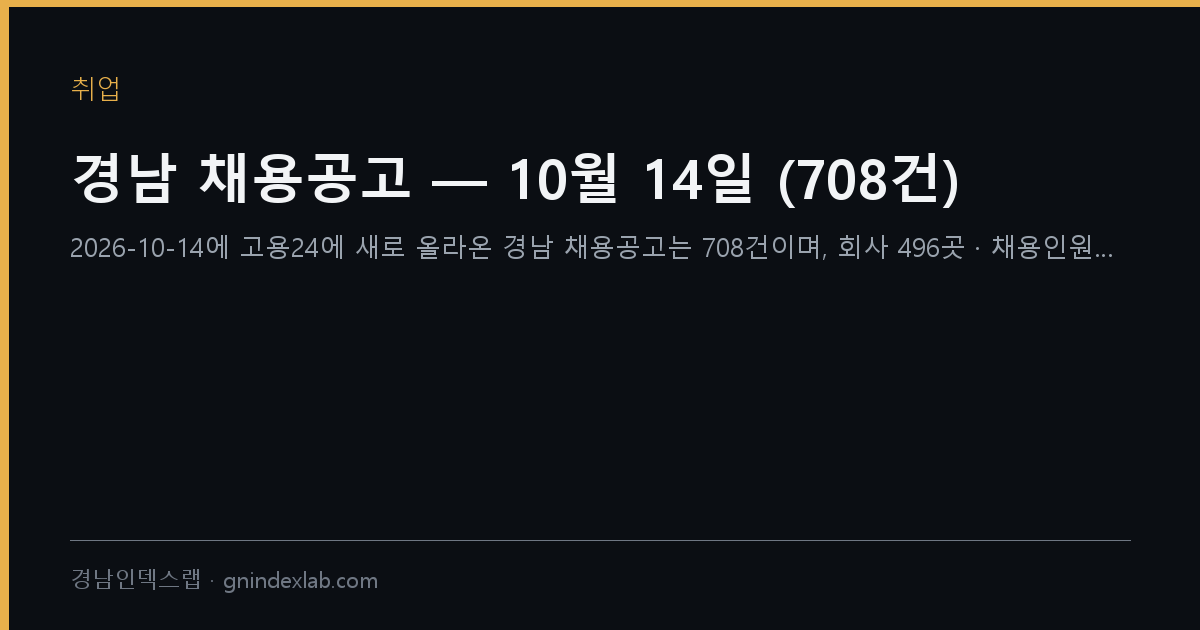 경남 채용공고 — 10월 14일 (708건)